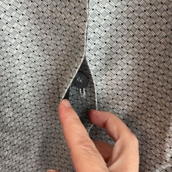 Talbots vintage women’s silk blend silver Textured Jacket mandarin collar size 6 - Picture 4 of 10